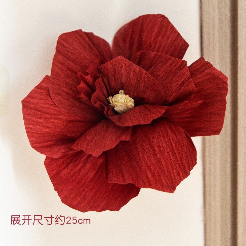 婚房褶皱花装饰新房结婚婚礼拍照墙面假花背景墙仿真纸花布置用品|undefined