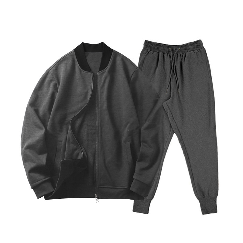 700g Weight Long Sleeve Sleeve Length Cotton Blend, Polyester Fabric Type Pants Sets Sets Type 2 Pieces Set Quantity Casual Occasion Collarless Neckline Regular Fit Fit Type Solid Color Pattern Spring, Autumn Season Men's Gender Simple Style Style Casual Men's Simple Style Solid Color Cotton Blend Polyester Pants Sets 83