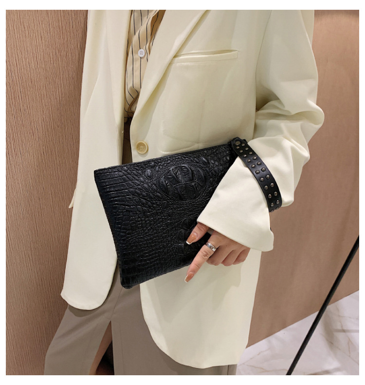 315g Weight Nylon Lining Material Zipper Closure Type Single Shoulder Strap Strap Type Clutch Bag Bags Type Business Occasion Pu Leather Material Solid Color Pattern All Seasons Season Women's Gender Business Style Medium Size Women's Medium Pu Leather Solid Color Business Zipper Clutch Bag 23