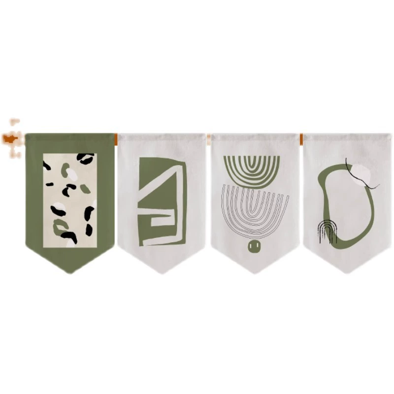 Green fresh curtain, decorations