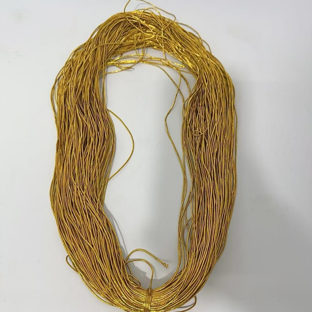 1mm金色弹力吊牌绳吊牌挂绳礼品绳服装辅料批发及零售可分切20CM
