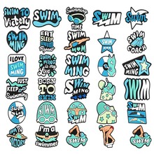 新款游泳系列卡通diy创意手机壳配饰洞洞鞋鞋扣冰箱贴软胶装饰