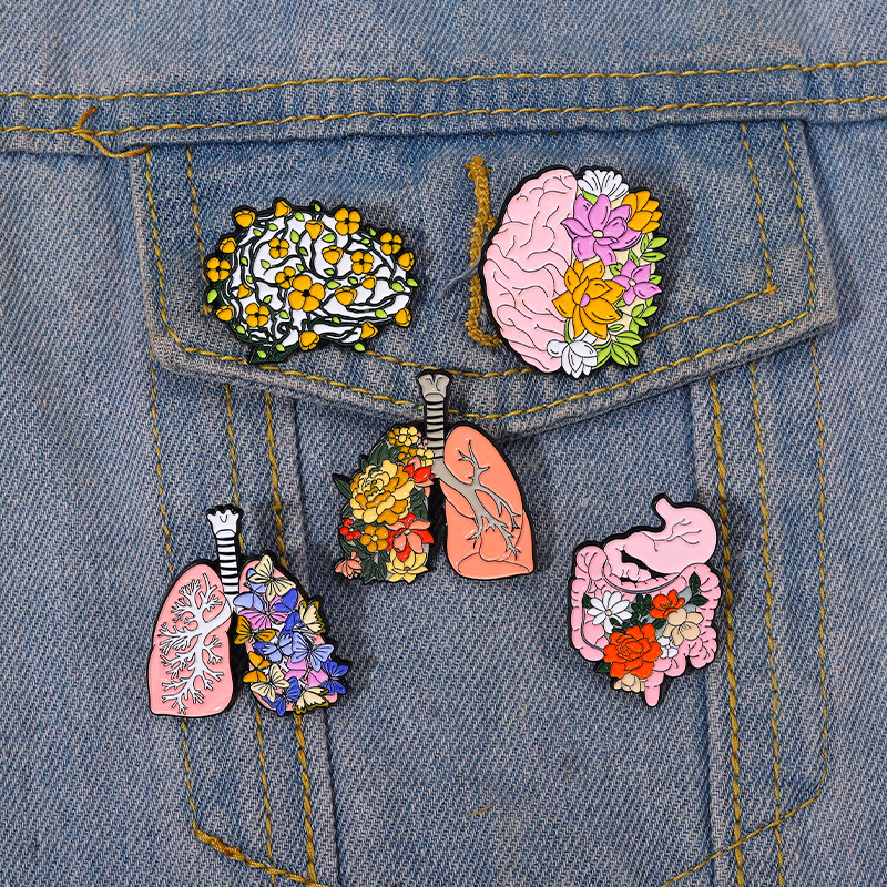 Alloy Material Cartoon Style Pin Organ Flower Alloy Stoving Varnish Unisex Brooches
