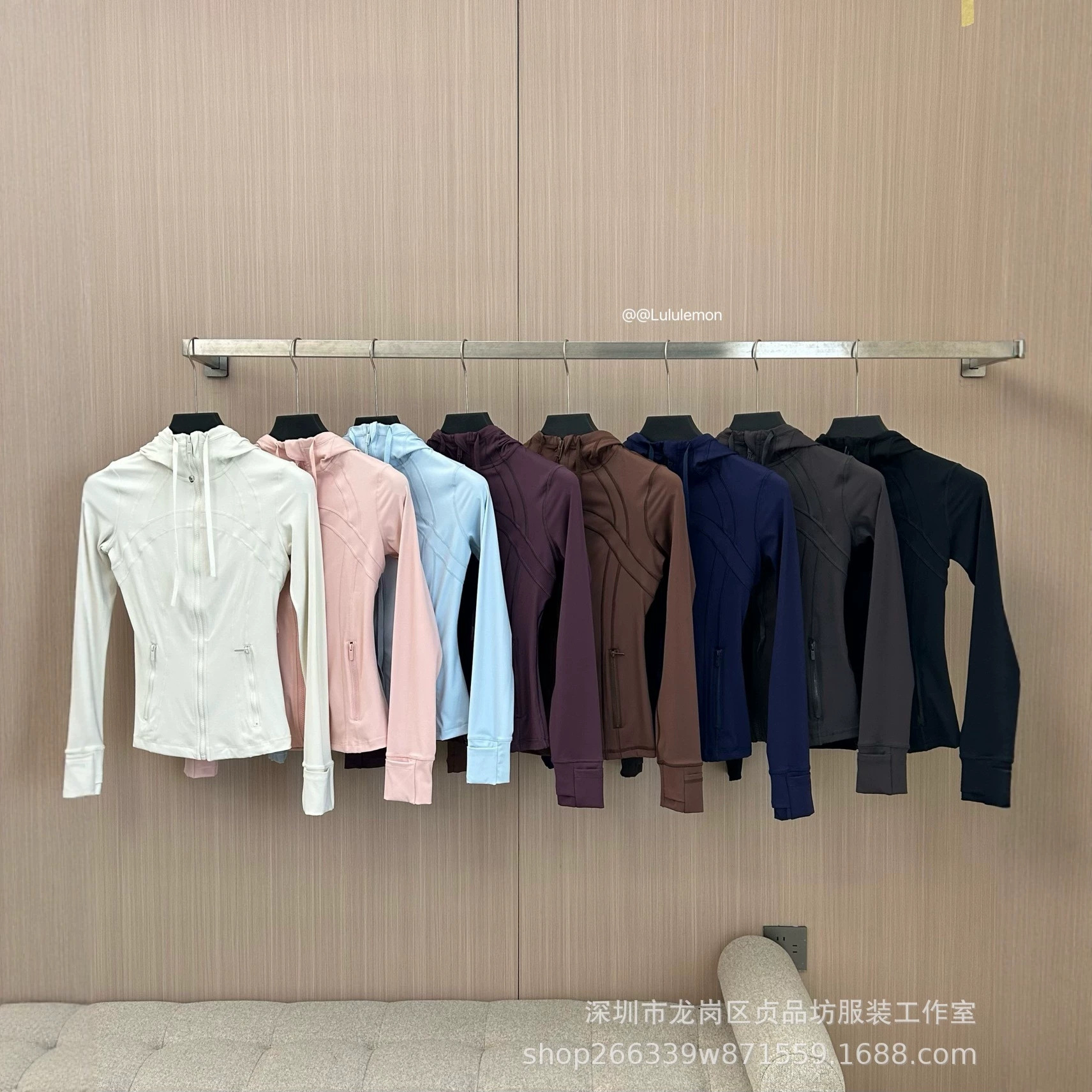 lulu同款Define女夹克连帽长款显瘦运动健身透气瑜伽修身上衣外套