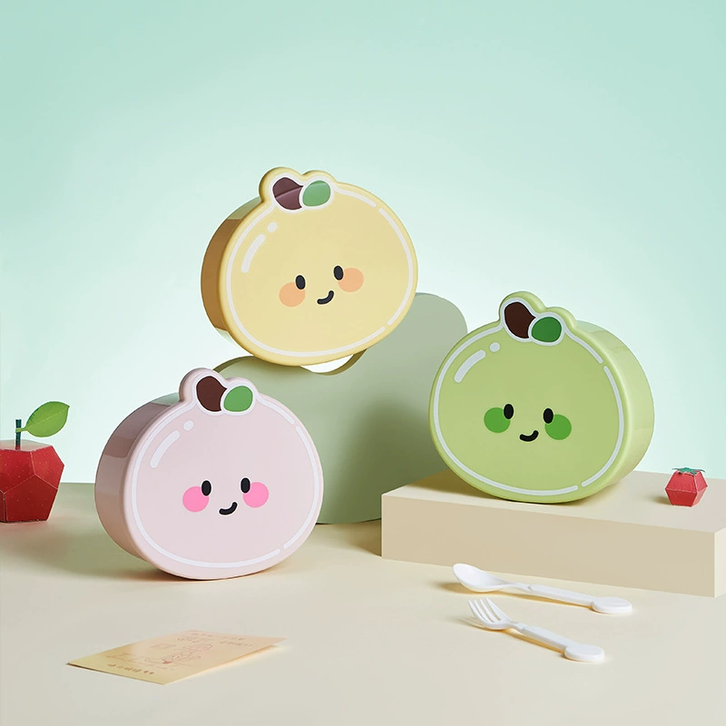 Ланч-бокс Apple, милый весенний ланч-бокс для пикника, студенческий ланч-бокс с отделением, детский портативный ланч-бокс с героями мультфильмов
