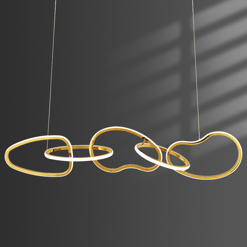 Candelabro de restaurante de mesa de comedor de arte de alta gama de diseño, candelabro de bar de recepción de isla moderna de lujo ligero italiano