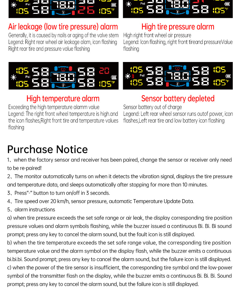 T17 Tire Pressure Monitoring System High-Precision Solar-Powered Tire Pressure Monitor Tpms Tire Pressure Wireless Device Smart