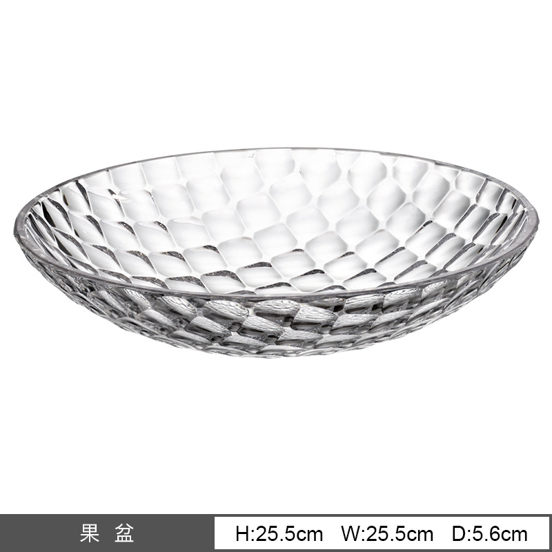 Cuenca de frutas de cristal doméstica importación mesa de té sala de estar frutas cubo creativo de lujo ligero simple frutas bocadillos plato decoración de alta gama image 7