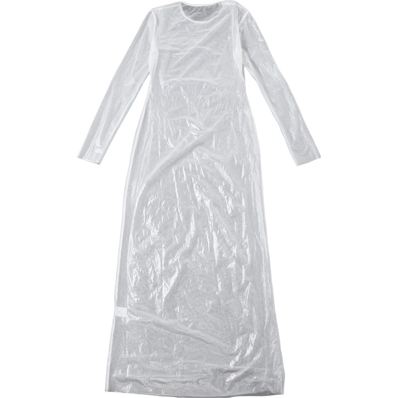 Autumn Winter Women round Neck Long Sleeve Sexy See through High Waist Figure Flattering Sheath Dress