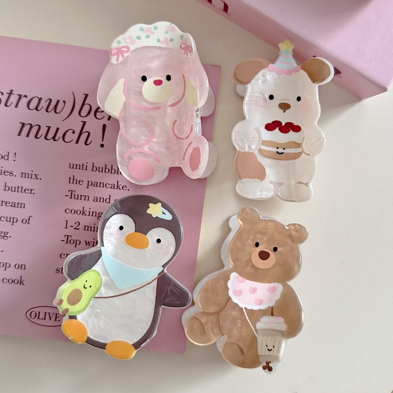 Milk-flavored cute small animal big grab clip new cartoon hair clip hair amount multi-hair clip back head shark clip