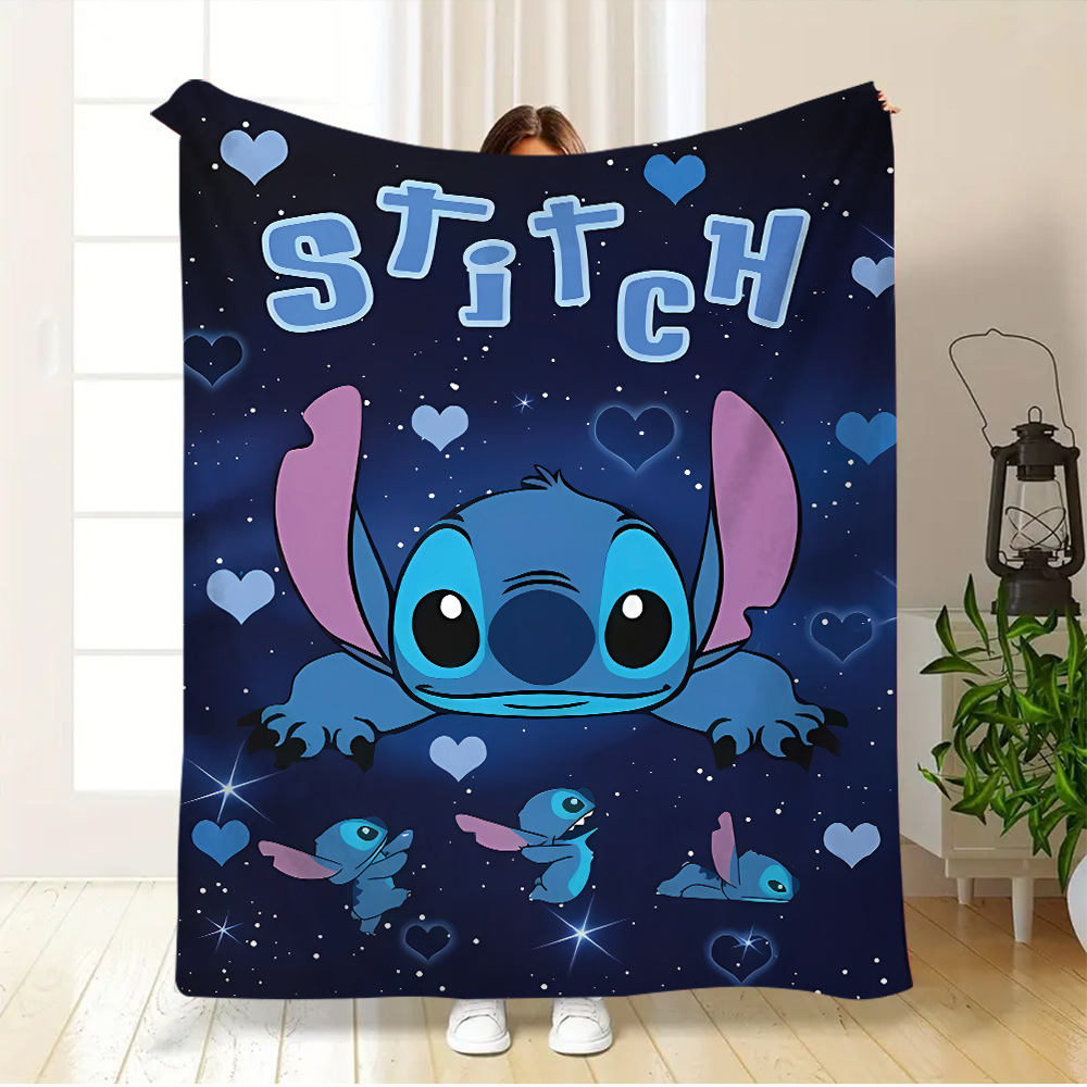 Stitch crossover TEMU explosión manta impresión de dibujos animados Stitch anime franela manta sofá manta