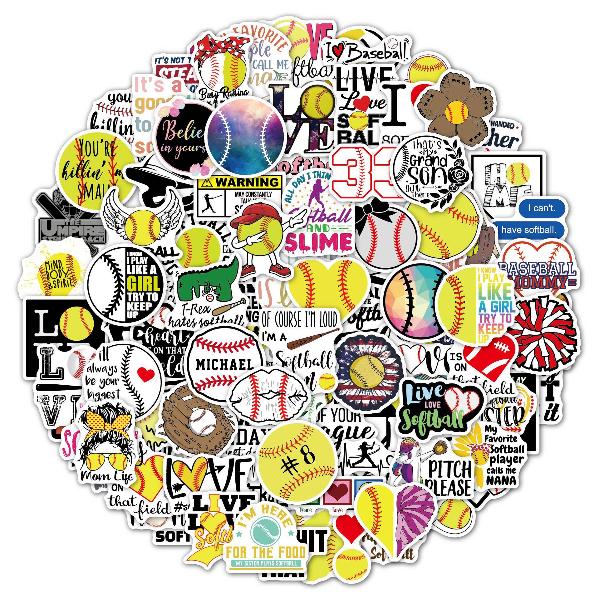 Softball sticker-100张-效果图-01