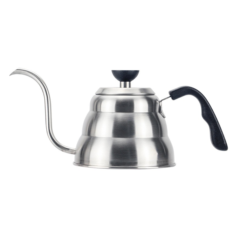 Tetera Sifei de Vertido Manual para Uso en Exteriores, Tetera para Café con Boquilla Larga, Acero Inoxidable 304, Pantalla de Temperatura, Mango con Aspecto de Madera, Tetera Cloud.