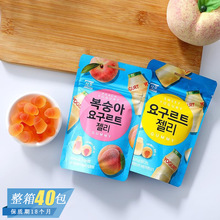 韓國進口莉邇白桃乳酸菌味夾心軟糖兒童創意造型蜜桃果味糖果零食