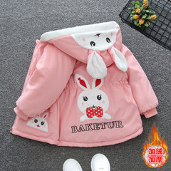 女童外套秋冬裝2023新款洋氣中大兒童連帽女孩加絨加厚冬款大衣潮