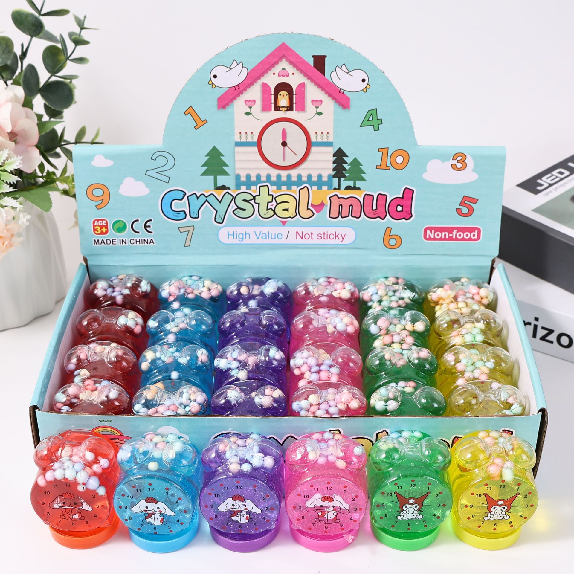 24 piezas de pegamento espumoso de cristal, pegamento M seguro, no tóxico, no pegajoso, juguete educativo, arcilla DIY.