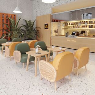 Coffee shop leisure sofa card holder reception negotiation milk tea shop cake dessert shop table and chair book bar rest area combination