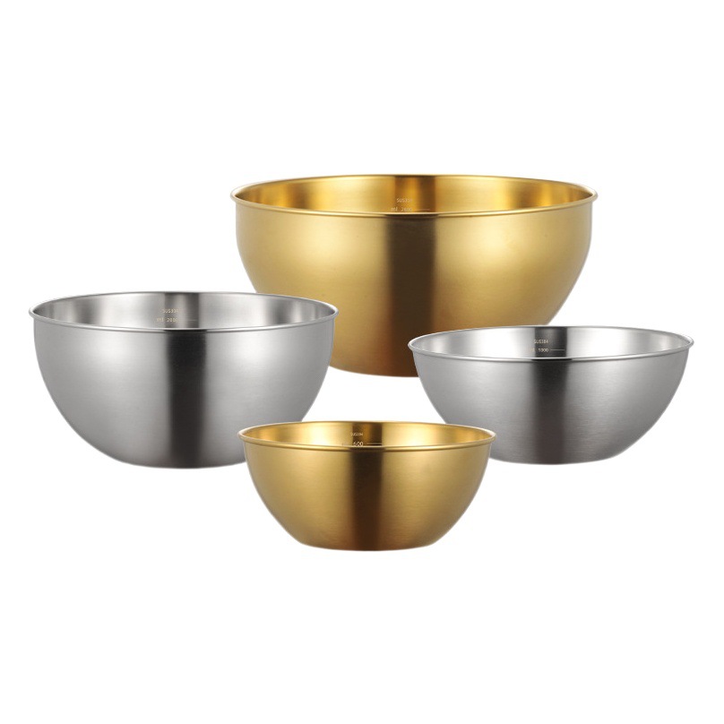 Ensaladera engrosada de acero inoxidable 304, sensación de alta calidad, batidor de huevos de grado alimenticio para el hogar, tazón de cocina, tazón de acero inoxidable de fideos instantáneos