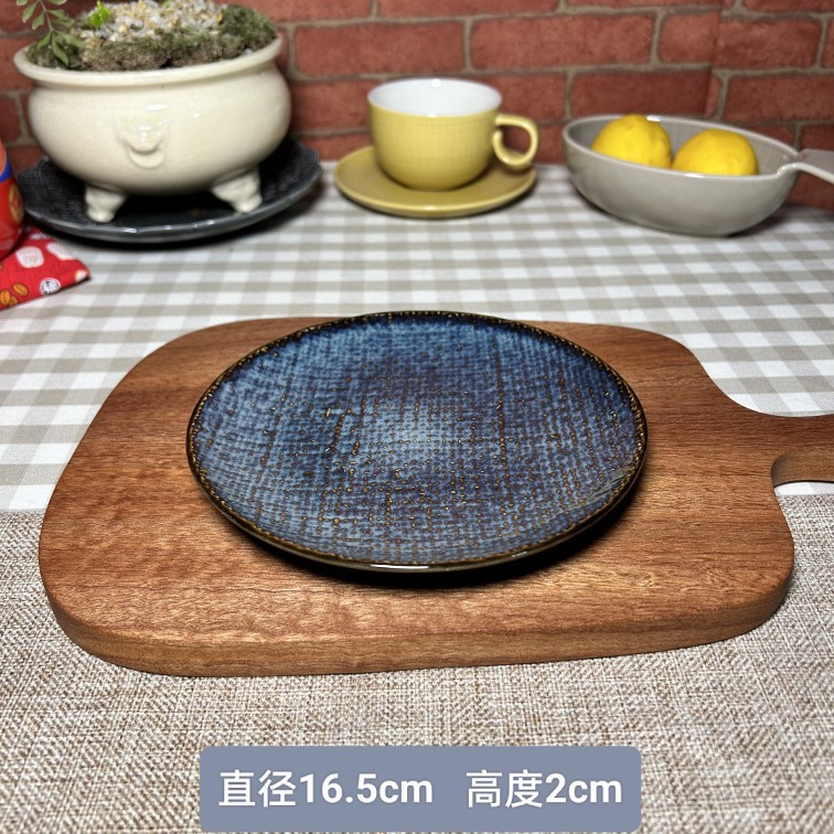 LZ Denim azul patrón de lino plato plano tazón de fideos tazón de sopa tazón de arroz taza de café taza platillo en forma de huevo plato de pescado placa rectangular