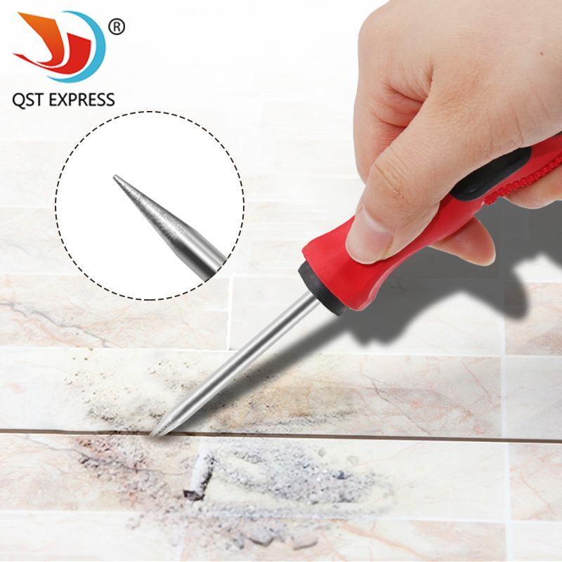 尖型清缝锥1mm锥尖 瓷砖缝隙清理美缝开槽器手动工具钢筋电镀锥头