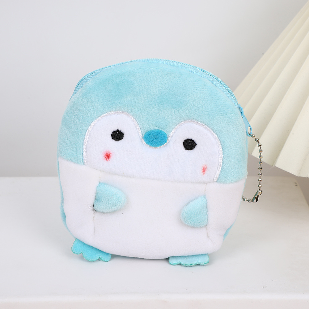 Muñecas de peluche de dibujos animados bonitos pingüinos dinosaurios bolsas de cambio bolsas escolares colgentes auriculares almacenar mini bolsas de monedas