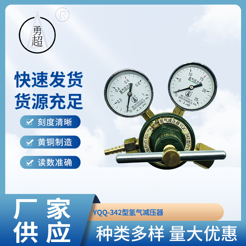 临海市勇超黄铜氢气表 氢气减压器 YQQ-342型氢气减压器批发