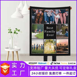 亚马逊照片图法兰绒加厚毛毯毯毯被印花亚马逊PrimeDay定制小批量