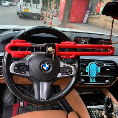 Car Steering Wheel Anti-Theft Lock, Car lock - red