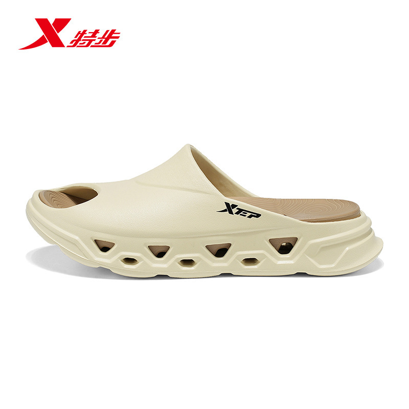 Xtep スリッパ メンズ スポーツ ソフトソール 中空衝撃吸収 スリッパ 水泳 フィットネス 滑り止めサンダル|undefined