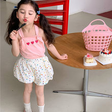 女宝宝甜美短裤夏季花苞童装新款洋气宽松休闲清新碎花灯笼裤女孩