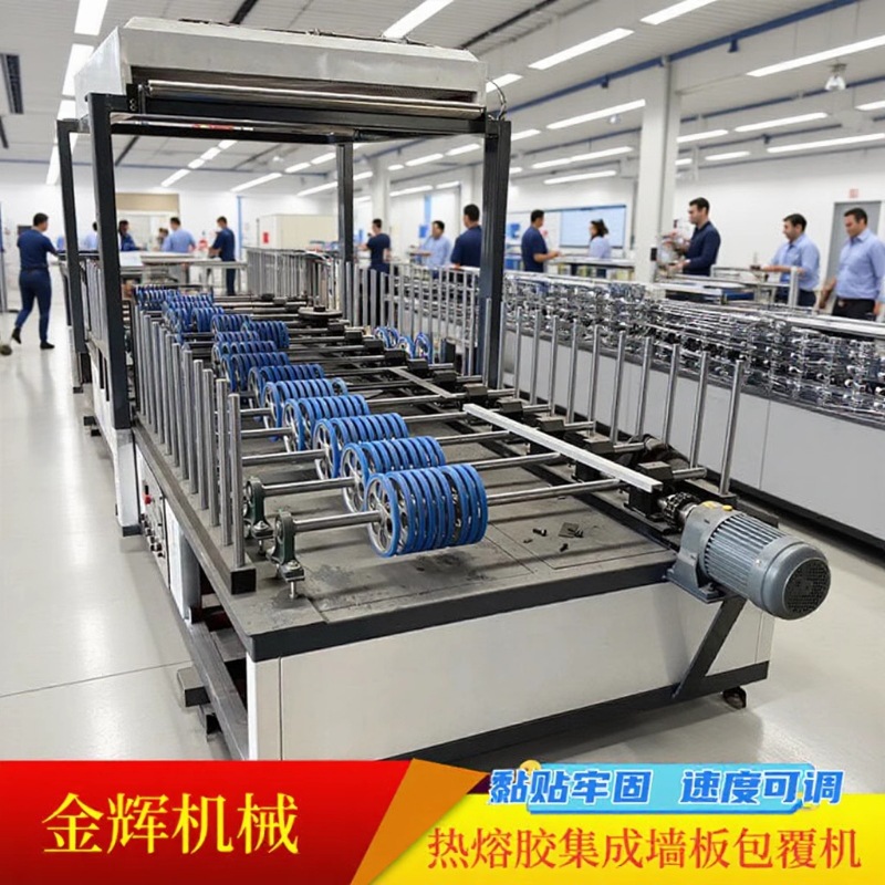 凹凸面装饰板材覆膜机 自动完成四面包覆 木塑型材大板包覆机