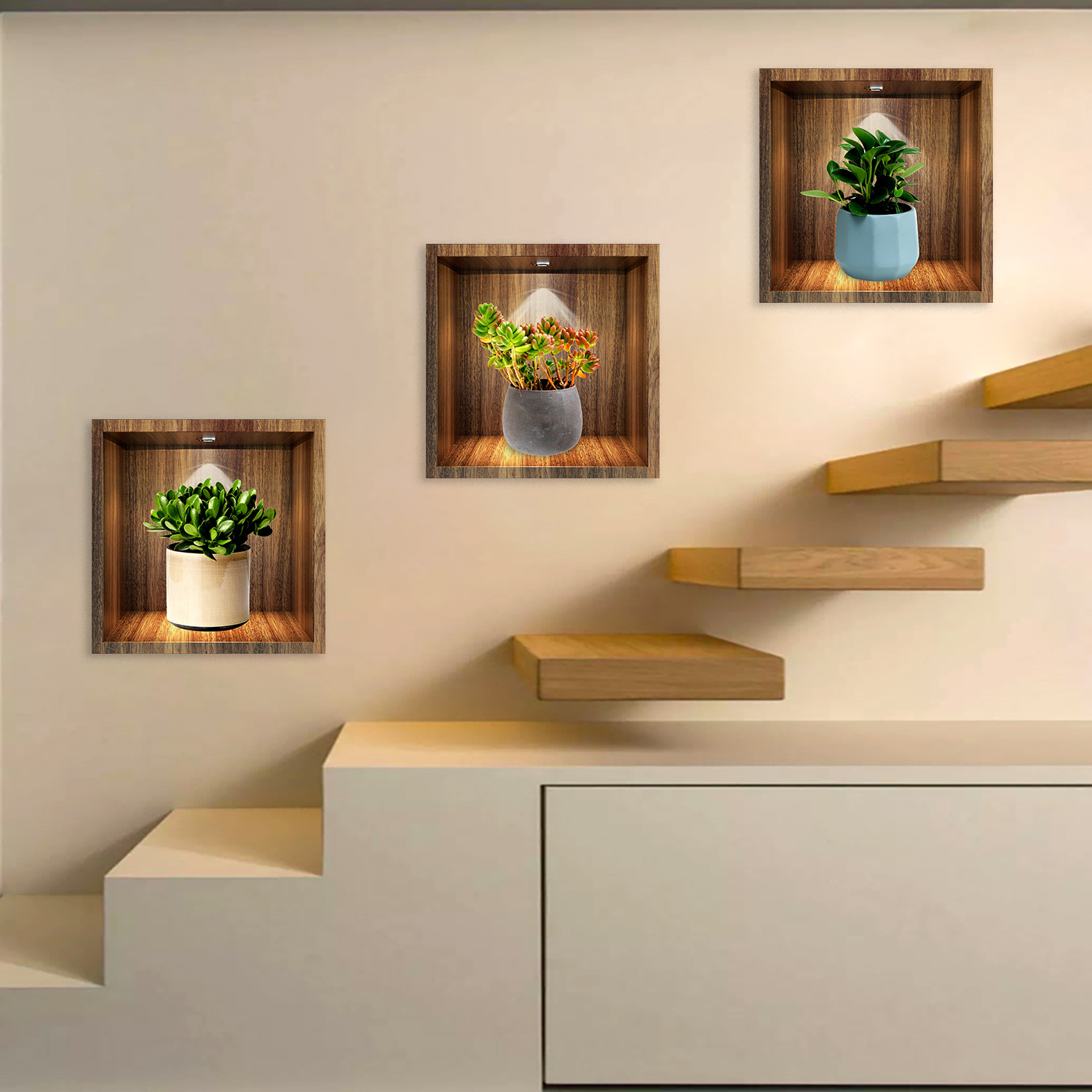 Transfronterizo TEMU venta caliente simple de lujo ligero pegatinas en maceta sala de estar pasillo autoadhesivo pegatinas de pared impermeable a prueba de suciedad