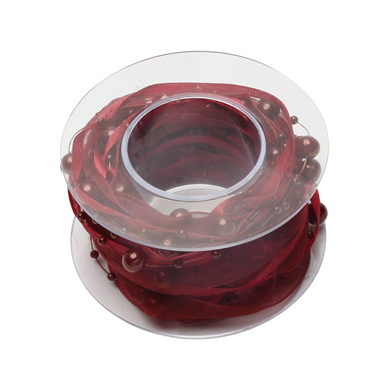 Huaxi Pearl Love hilo cinta de perlas tejida a mano jardinería flor embalaje de cuentas florista material de ramo de flores hechas a mano