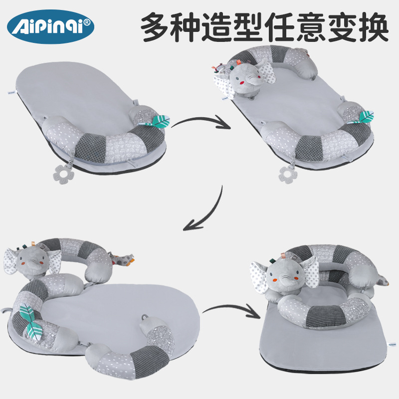 Pad de rastreo recién nacido, almohada de entrenamiento de cabeza para bebés, juguetes para aprender a sentarse en el sofá, almohadilla de rastreo de acertijos de educación temprana en stock