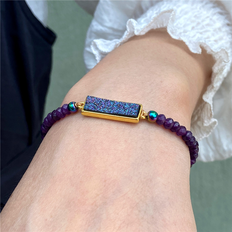 Pulseira de pedra natural ajustável trançada com cristal_voghion.com