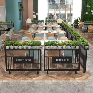 Restaurant Wrought Iron Screen Partition Bar Aisle Decorative Guardrail Fence Milk Tea Bar Hotel Half Flower Stand Partition Wall