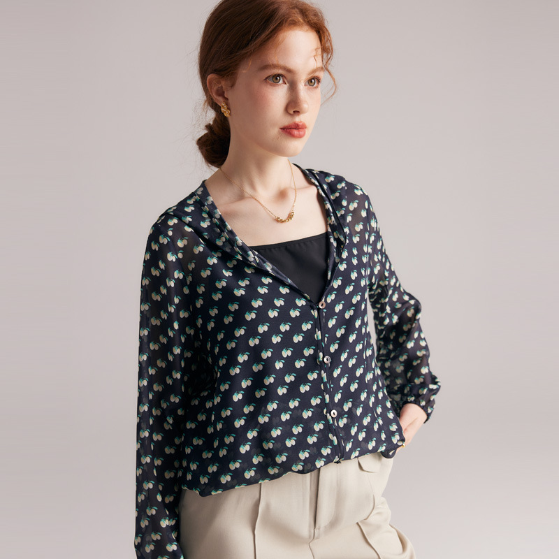 후드 가디건-레몬 패턴