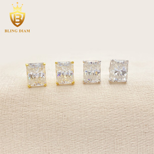 INS New Hot Sale S925 Silver Set with Raydian Che Moissanite Earrings Earrings Wholesale Supply Simple Earrings
