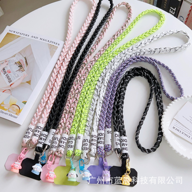 New Mobile Phone Lanyard Long Crossbody Men's and Women's Outdoor Mountaineering Strap Camera Hanging Chain Universal Braided Rope