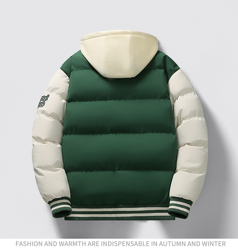 Herren Slim Fit Baseballjacke Mit Kapuze Und Baumwollfutter_voghion.com
