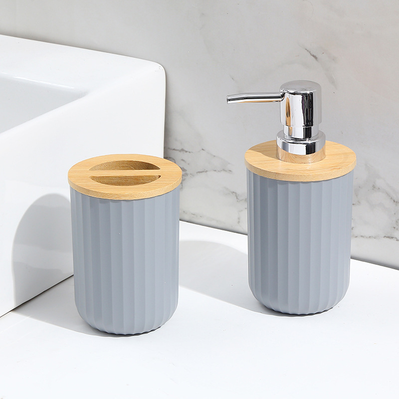 Juego de Accesorios de Baño de 7 Piezas de Plástico con Bambú para Baño image 24