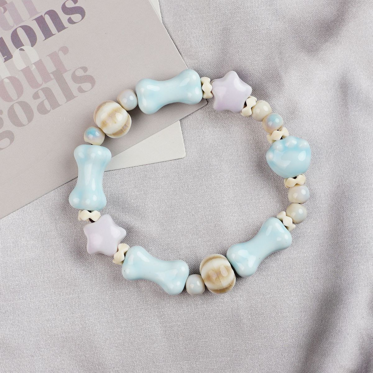 Jingdezhen pulsera de cerámica de verano mujer alta sensación galletas serie de gatos nicho diseño universal pulsera alta sensación