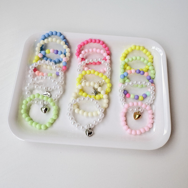 10cm Doll Suitable for Mini Pearl Necklace, Elastic Colorful Bead Necklace, Pretend Play Toy Decoration