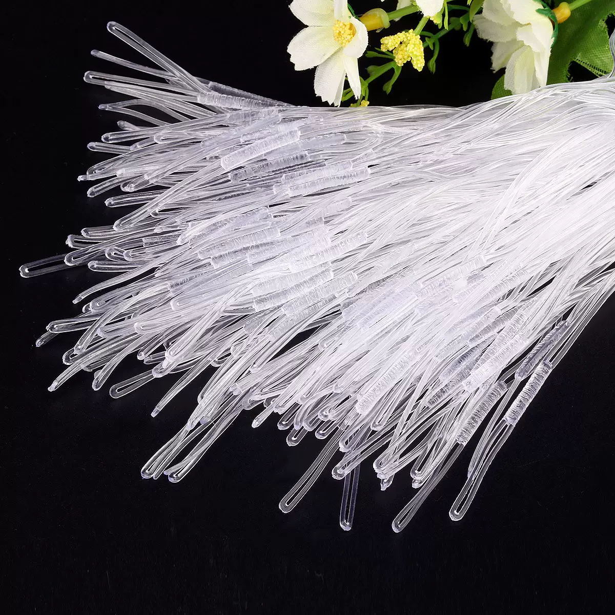 服装吊牌绳 家纺箱包PVC透明挂绳吊牌线 产业用13厘米绳子 软胶针