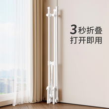伸缩晾衣杆出租屋可折叠阳台移动折叠晾衣架家用宿舍用落地式衣架