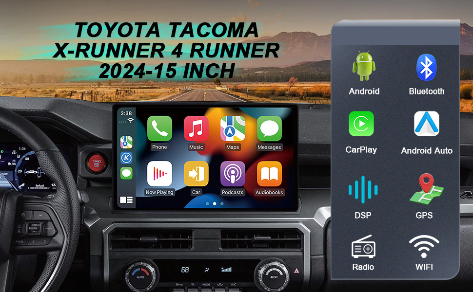 Cross-Border Exclusive Supply of 2024 Tacuma/Supra Car Navigation with High-Definition Reversing Image Integrated Android Car System