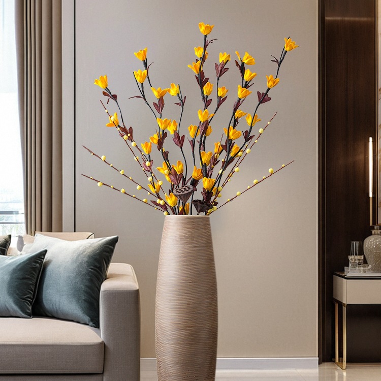 Floor-Standing Large Vase Next to the Living Room Tv Cabinet, Large Light Luxury Dried Flower Arrangement Decoration Next to the Sofa