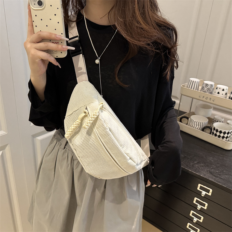 Bolso de pecho casual de gran capacidad, bolso de mujer de verano 2026, nuevo bolso de tela, textura extranjera, bolso de cintura de moda