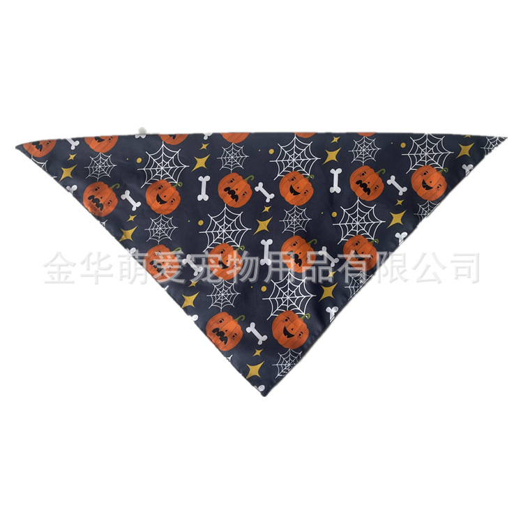 Venta directa de fábrica nueva toalla de saliva para mascotas de Halloween toalla triangular para mascotas babero para perros toalla de saliva para perros puede hacer pedidos
