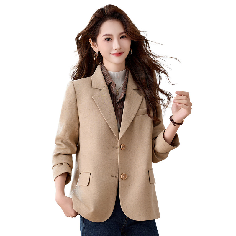 高级感秋冬季新款长袖小西装领外套女职业休闲时尚气质通勤上衣潮|undefined